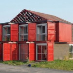 THE LILLE RED SHIPPING CONTAINER HOUSE, LILLE, FRANCE.