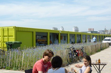 A Shipping Container Cafe "View Tube" on the London Olympic Site