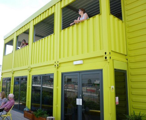 A Shipping Container Cafe "View Tube" on the London Olympic Site