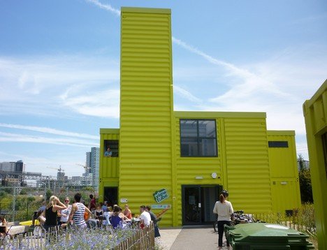 A Shipping Container Cafe "View Tube" on the London Olympic Site