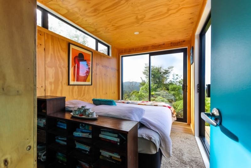 Ahurewa Eco Retreat – Off Grid Shipping Container Home. Coromandel, New Zealand.