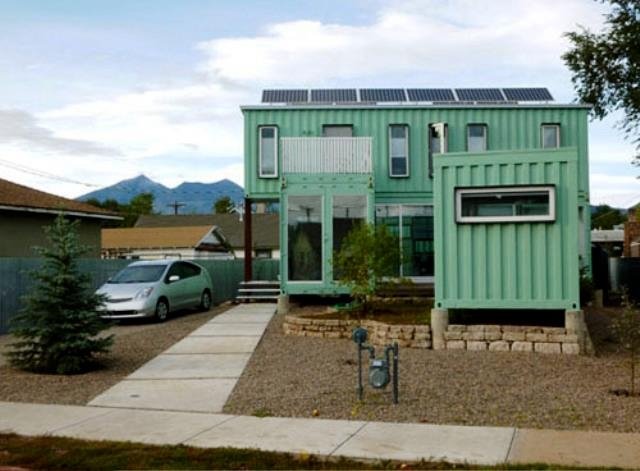 The Very Green Six Recycled Shipping Container Home, Flagstaff, AZ, USA.