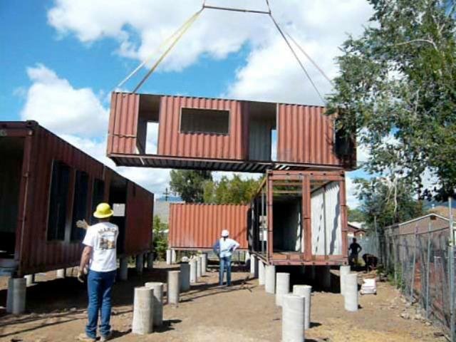 The Very Green Six Recycled Shipping Container Home, Flagstaff, AZ, USA.