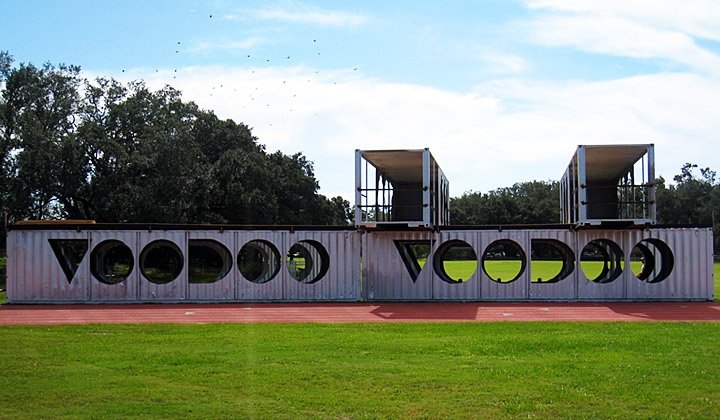 The Voodoo Music and Art Festival Shipping Container Grand Stand