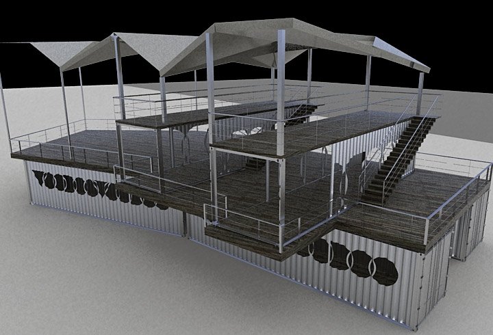 The Voodoo Music and Art Festival Shipping Container Grand Stand