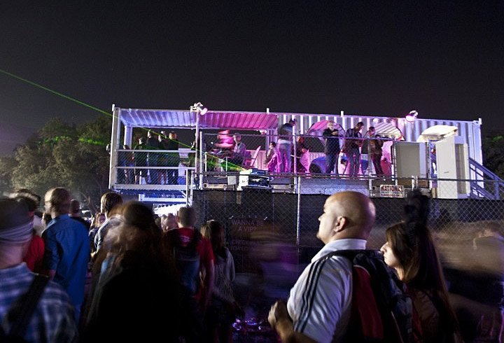 The Voodoo Music and Art Festival Shipping Container Grand Stand