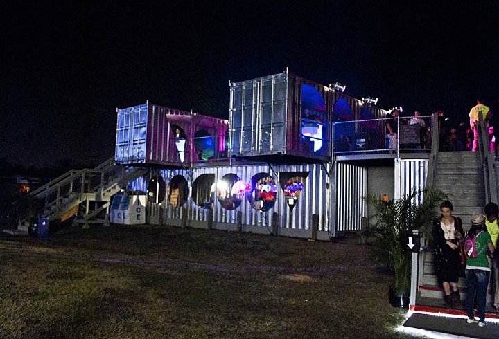 The Voodoo Music and Art Festival Shipping Container Grand Stand