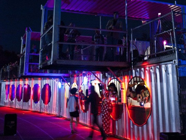 The Voodoo Music and Art Festival Shipping Container Grand Stand